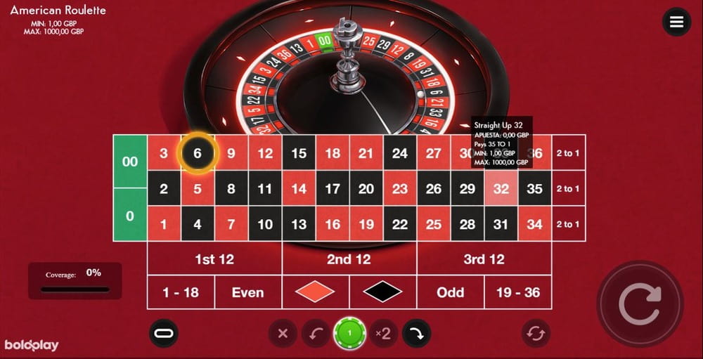 La bola de la ruleta cayó en el número 6
