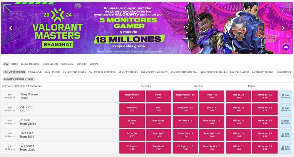 Apostar en esports en BetPlay