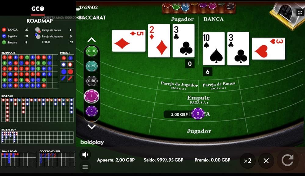 Repartir cartas en el bacará