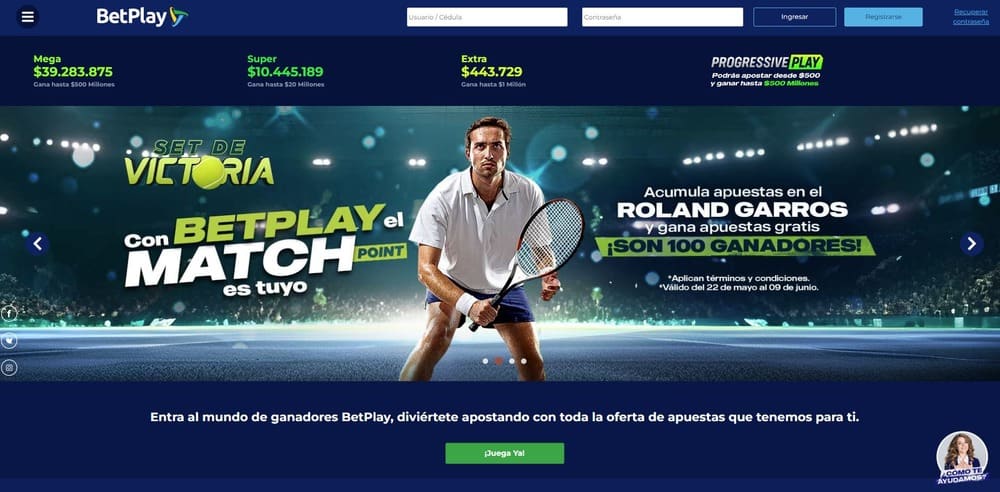 Página oficial de la casa de apuestas Betplay
