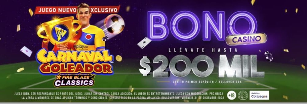 Bono de Bienvenida de Wplay Casino