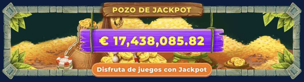 Captura de pantalla de un enorme bote de tragaperras en un casino en línea de Colombia.