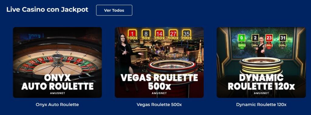Ver todos los juegos de casino en vivo 