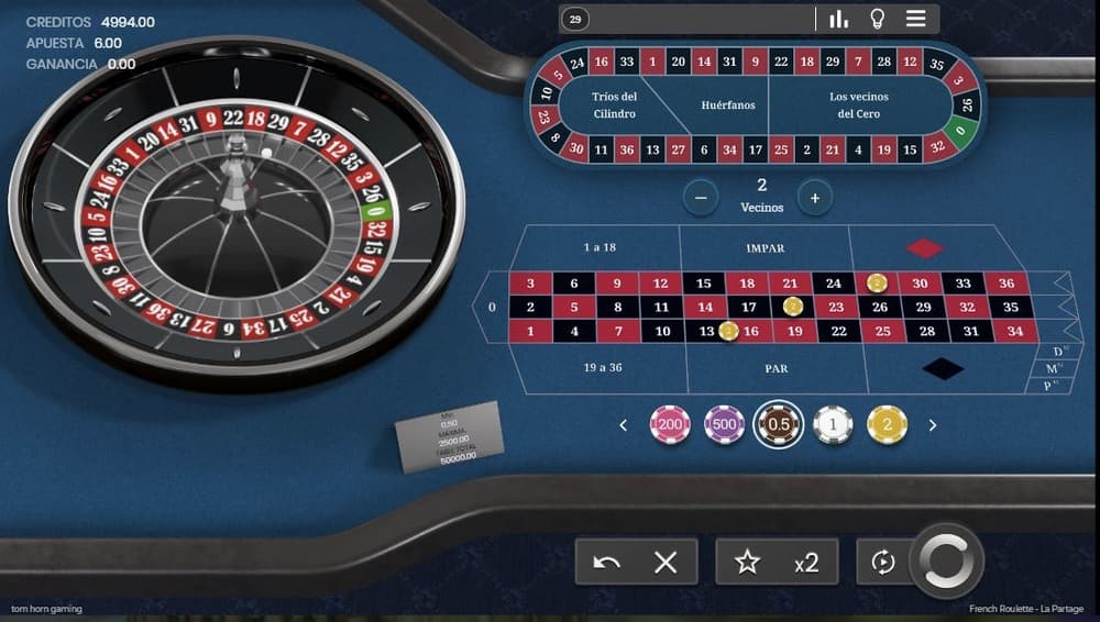Mesa de ruleta francesa