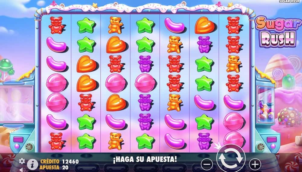 Gira los rodillos de la tragamonedas Sugar Rush