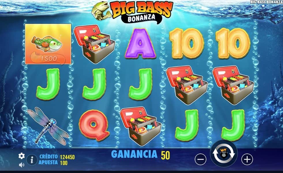Gira los rodillos en la tragaperras Big Bass Bonanza