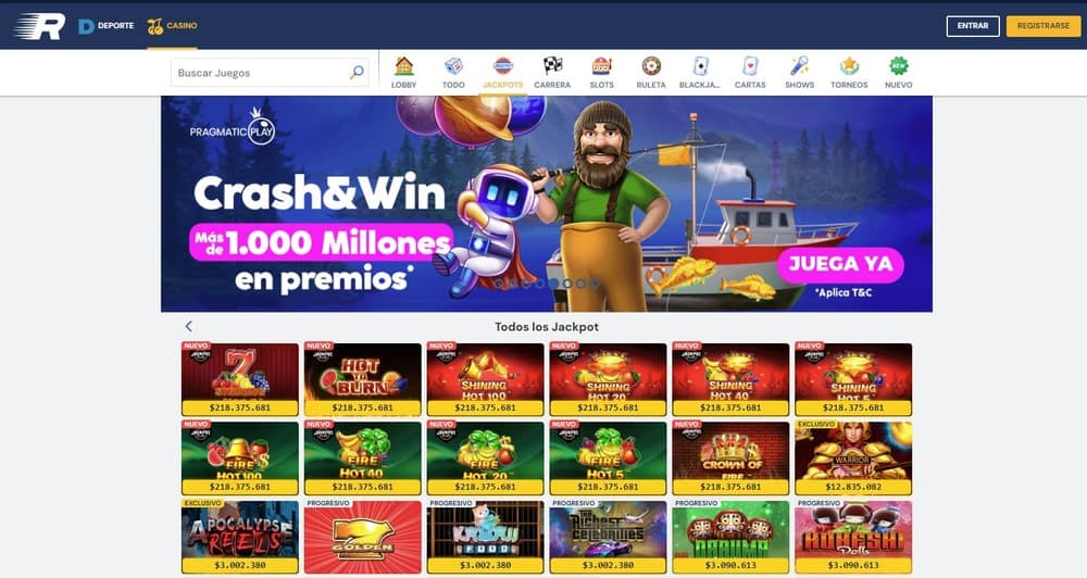 Página de juegos de bote de Rushbet