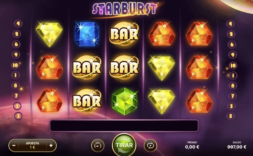 Jugabilidad de la tragamonedas Starburst