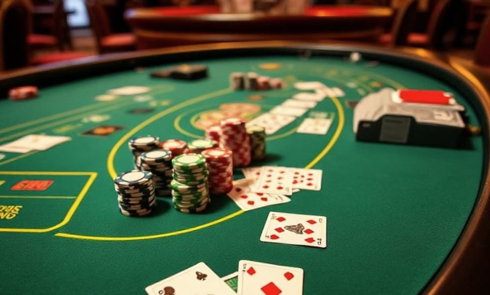 Las cartas sobre la mesa en el casino