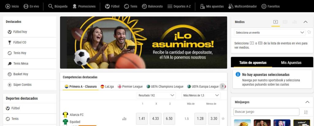Utiliza filtros deportivos seleccionando competencias favoritas 