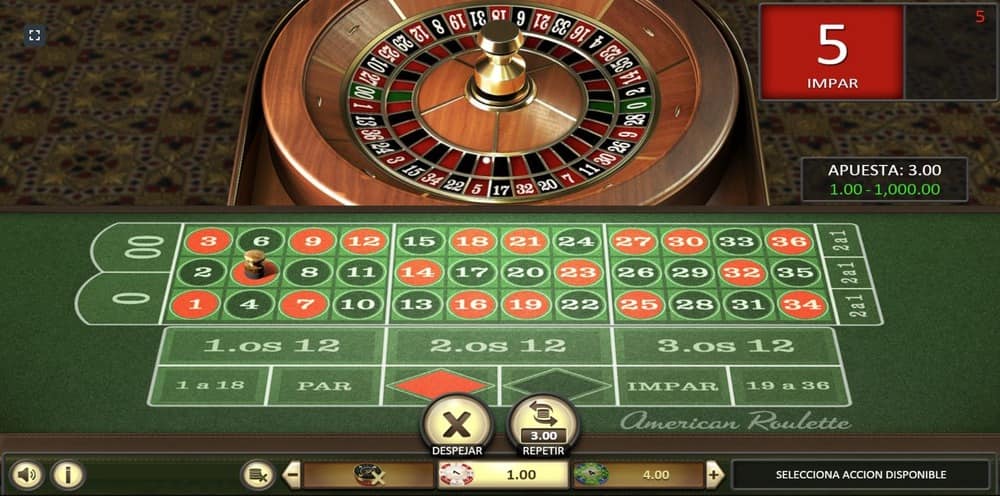 Mesa de ruleta americana