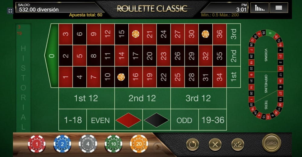 Mesa de ruleta clásica