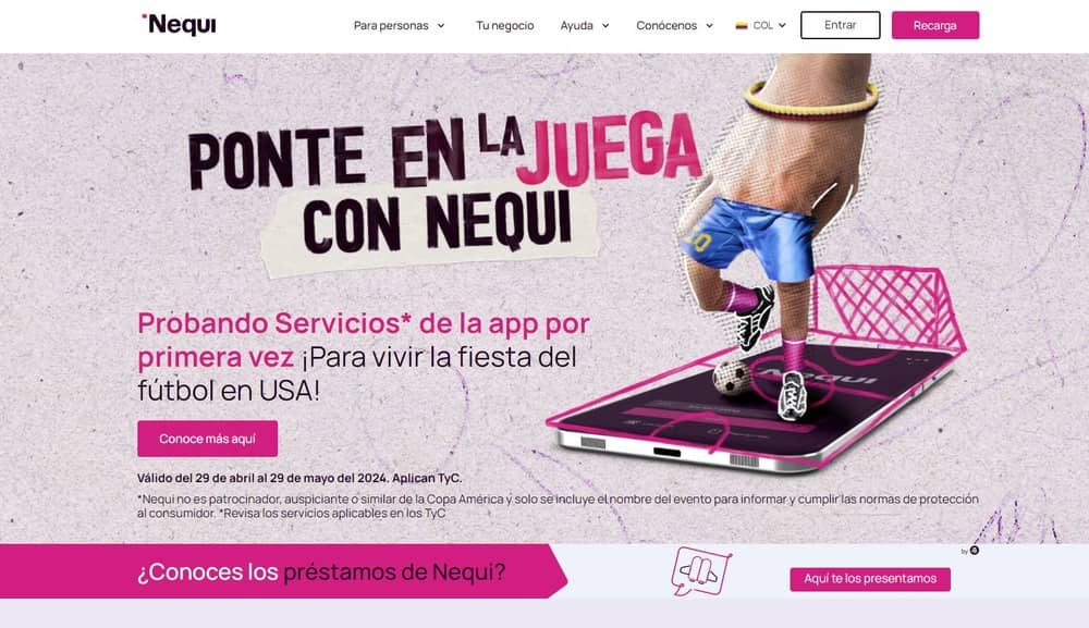 Sitio web oficial de Nequi