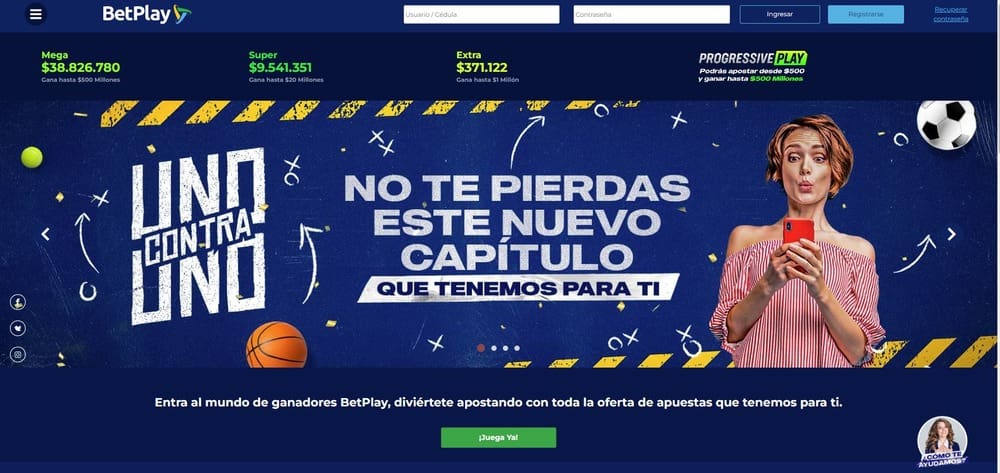Página de inicio de BetPlay