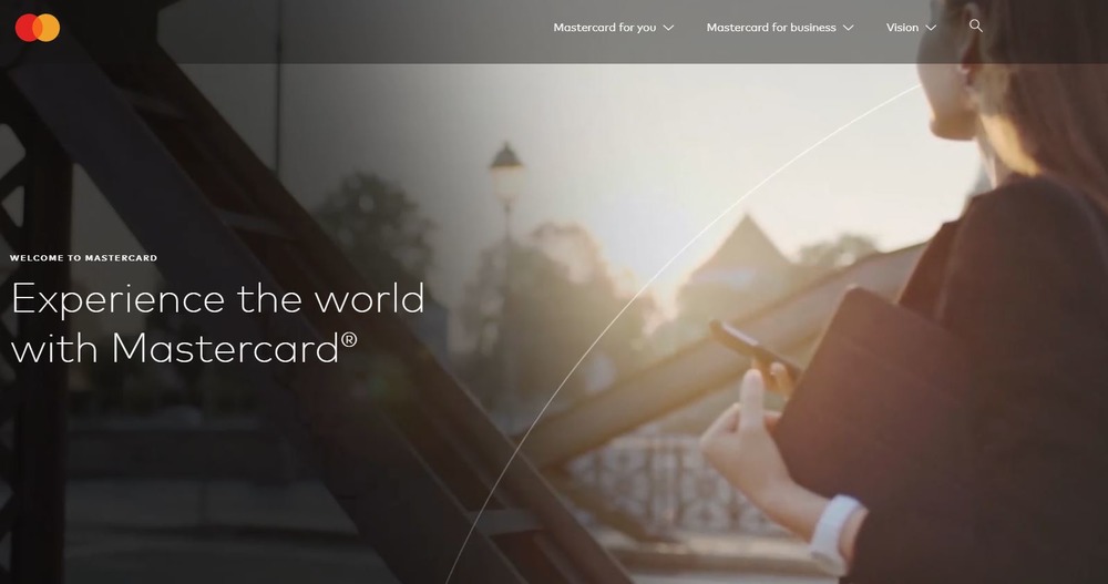 Página de inicio del sitio web de Mastercard