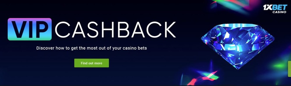Reembolso VIP en el casino en línea 1xbet