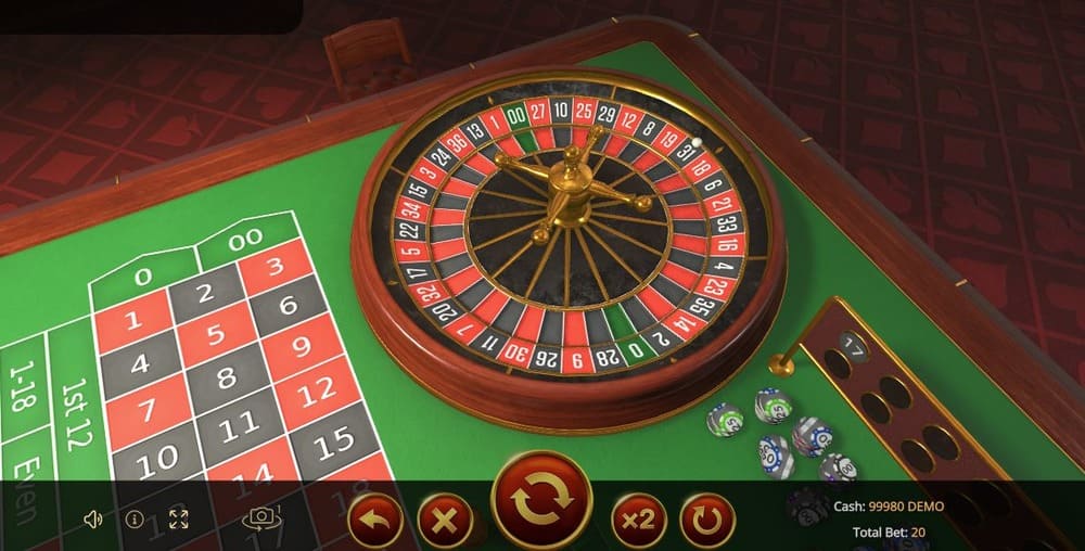 Jugabilidad de la ruleta americana 3D
