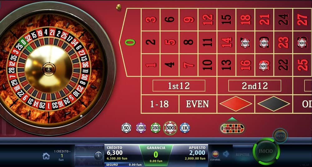 Campo de juego y carrete de la ruleta europea