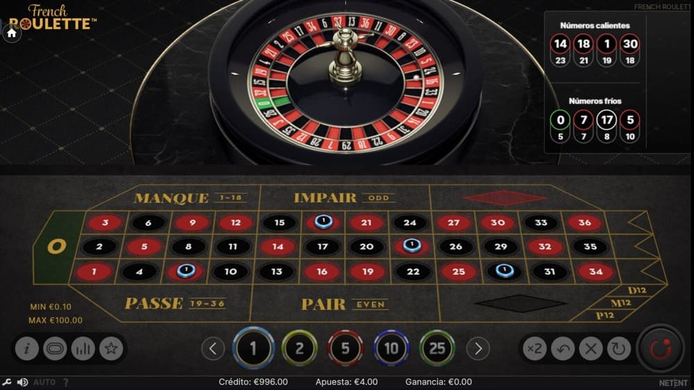 Campo de juego de la ruleta francesa