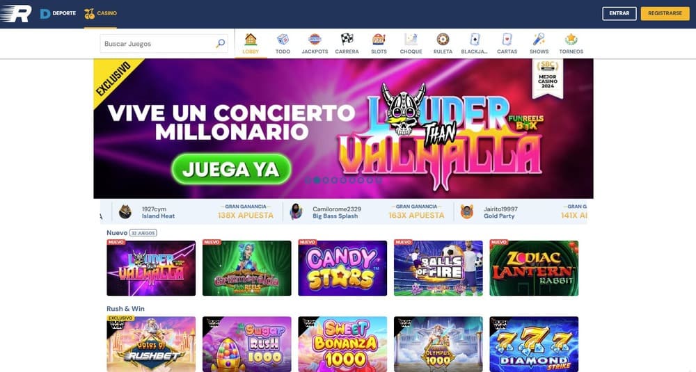Sitio oficial de Rushbet