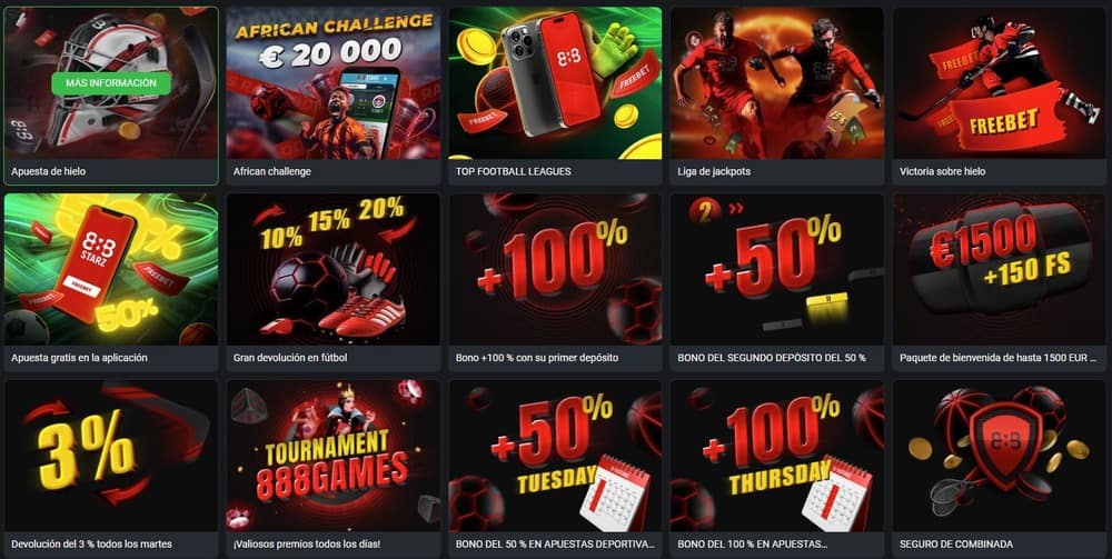 Sección de bonos del casino MegaPari