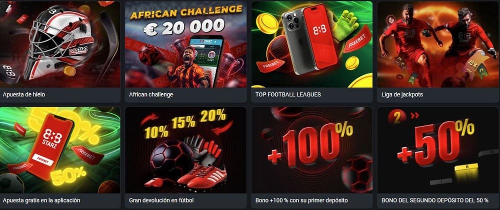 Sección de bonos en 888Starz Casino