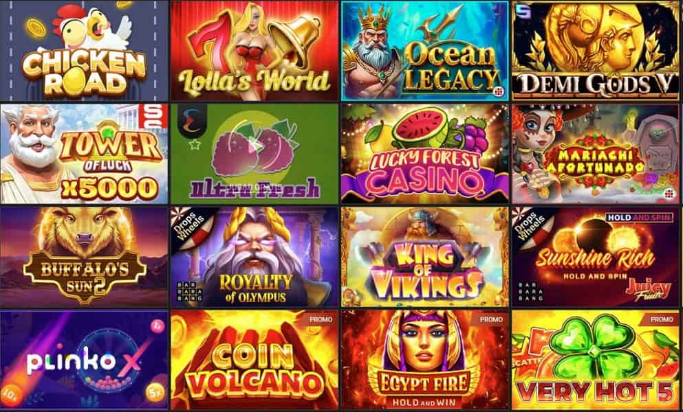 Sección de juegos de casino en línea populares