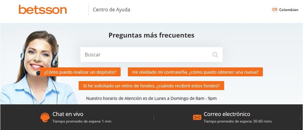 Servicio de asistencia de Betsson