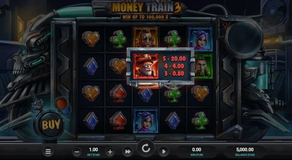 Símbolos de la tragamonedas Money Train 3