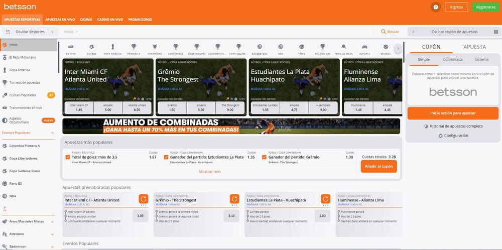 Sitio web oficial de Betsson