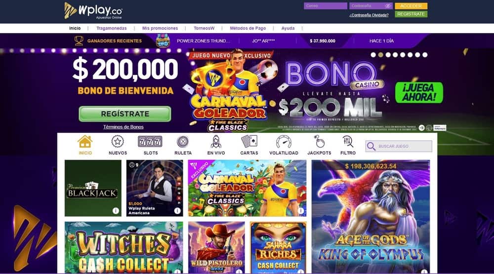 Sitio web oficial de Wplay