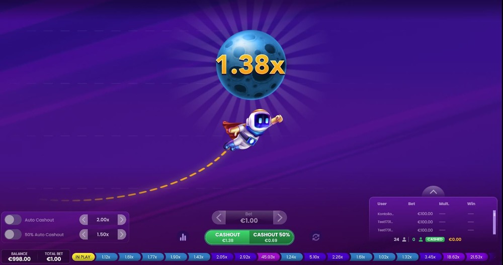 Spaceman juego crash jugabilidad 