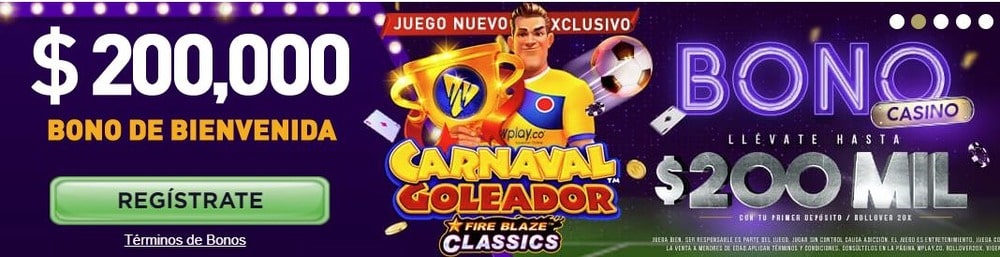 Banner de bono de bienvenida de Wplay