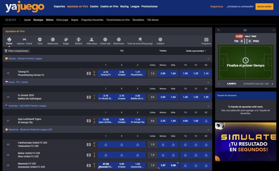 Yajuego apuestas en directo